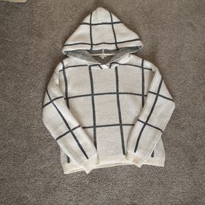 Hem and Thread Plaid Hoodie